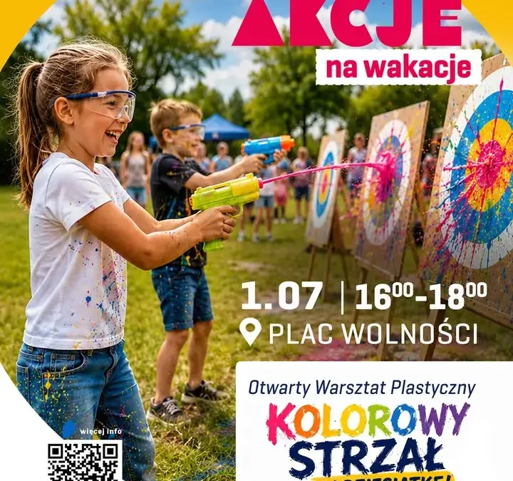 Kolorowy Strzał w Dziesiątkę – warsztat plastyczny na Placu Wolności