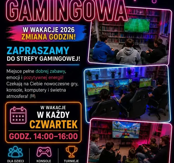 Wakacyjne zmiany w Strefie Gamingowej w Krzywiniu