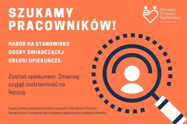 Gmina Czempiń ponawia nabór na opiekuna osób starszych i chorych