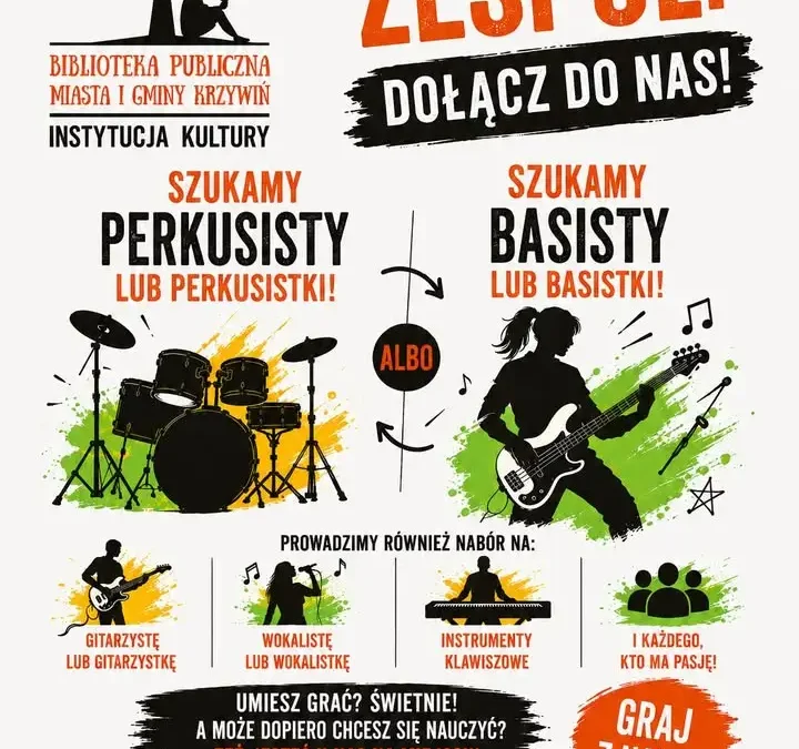 Poszukujemy muzyków do zespołu – dołącz do nas w Krzywiniu!