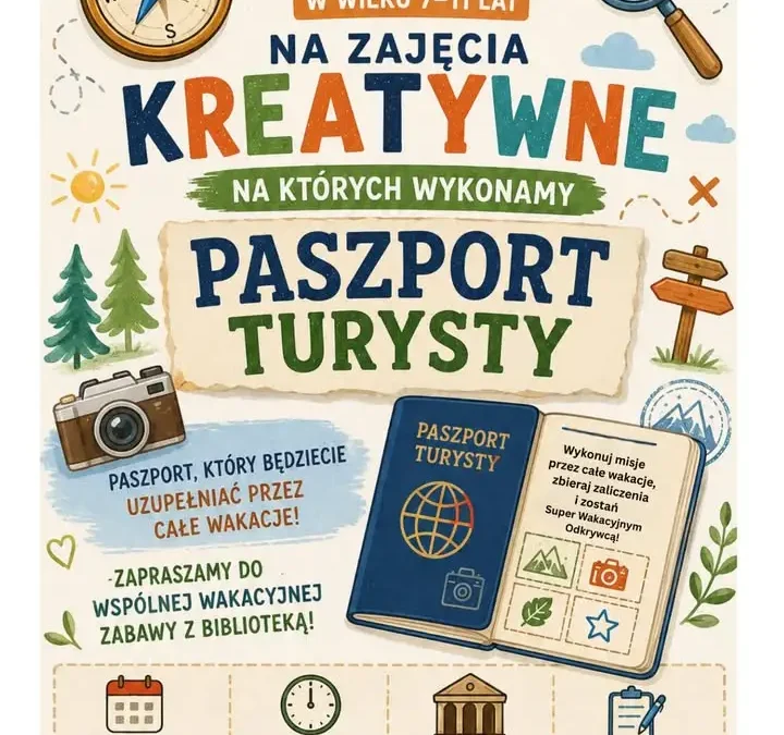 Wakacyjna zabawa „Paszport Turysty” w bibliotece – start 10 lipca