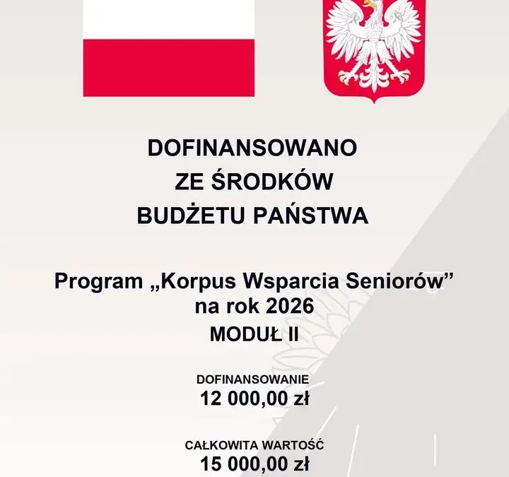 Gmina Kościan podpisała umowę na program „Korpus Wsparcia Seniorów” 2026