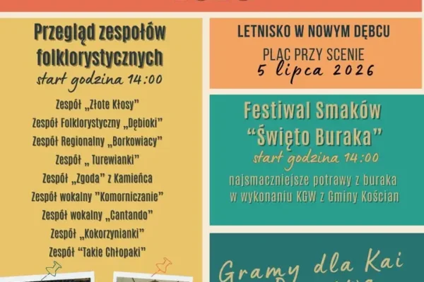 Święto Buraka i koncerty w Nowym Dębcu – zaproszenie na 5 lipca