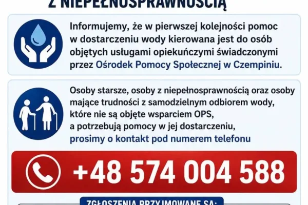 Pomoc dla seniorów i niepełnosprawnych w dostarczaniu wody – kontakt i zasady