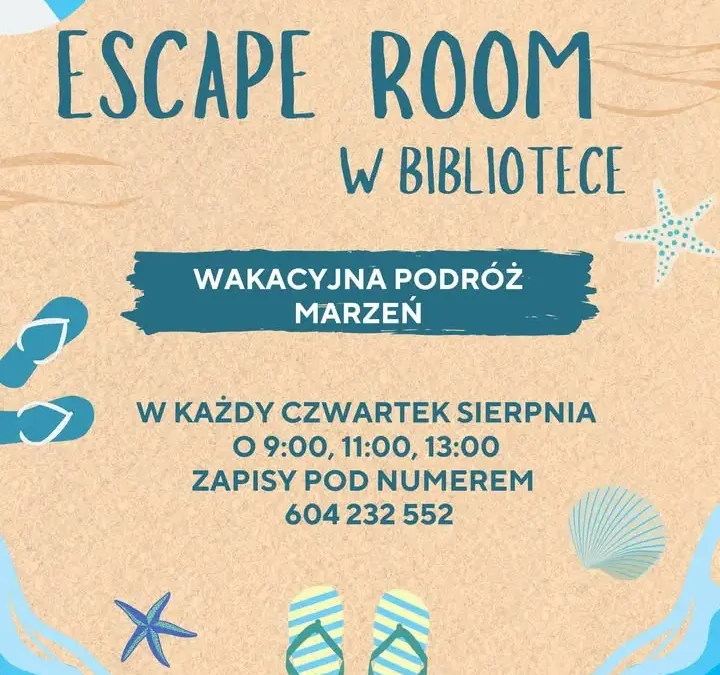 Escape room w bibliotece w Śmiglu – wakacyjna podróż marzeń