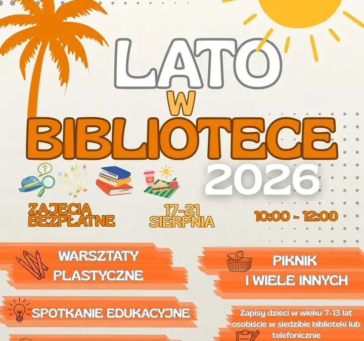 Ruszyły zapisy na „Lato w Bibliotece” w Czempiniu