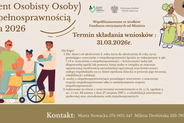Rusza nabór uzupełniający do programu Asystent Osobisty Osoby z Niepełnosprawnością – edycja 2026