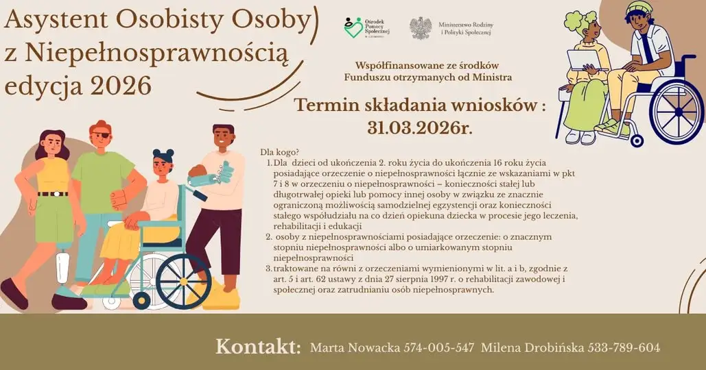 Rusza nabór uzupełniający do programu Asystent Osobisty Osoby z Niepełnosprawnością – edycja 2026