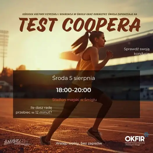 Test Coopera na śmigielskim stadionie – sprawdź swoją kondycję w najbliższą środę