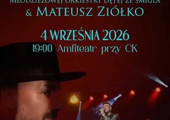 Trzeci koncert Młodzieżowej Orkiestry Dętej w Śmiglu z Mateuszem Ziółko już w amfiteatrze