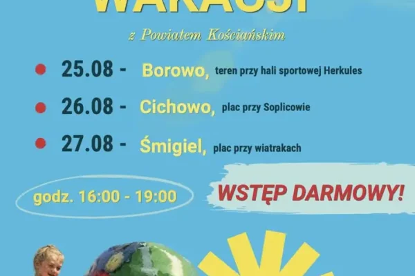 Pożegnanie wakacji w Powiecie Kościańskim: dmuchańce i atrakcje dla dzieci