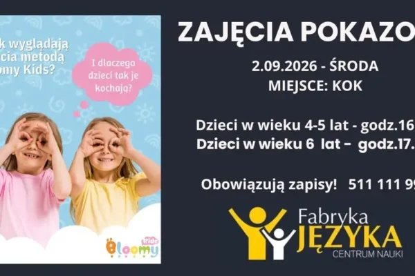 Bezpłatne zajęcia pokazowe z angielskiego dla dzieci w Kościańskim Ośrodku Kultury