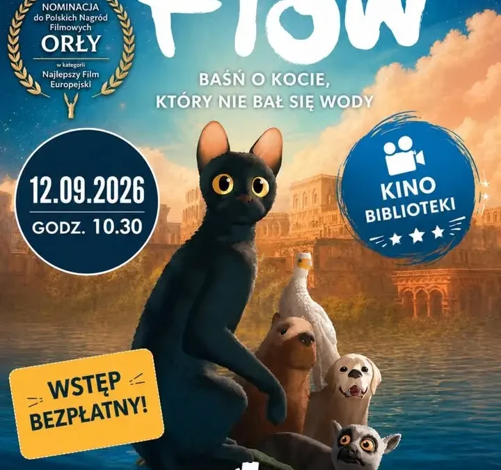 Kino Biblioteki w Krzywiniu zaprasza na film „Flow” – bezpłatny seans dla całej rodziny