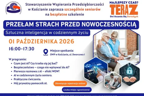 Bezpłatne szkolenie o sztucznej inteligencji dla seniorów w Kościanie