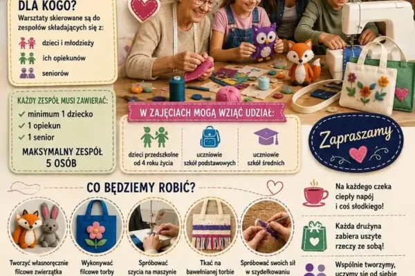 Bezpłatne warsztaty szycia w Krzywiniu – połącz pokolenia
