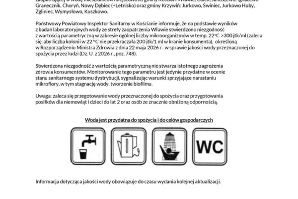 Woda w strefie Wławie z przekroczeniem mikroorganizmów – sanepid uspokaja mieszkańców