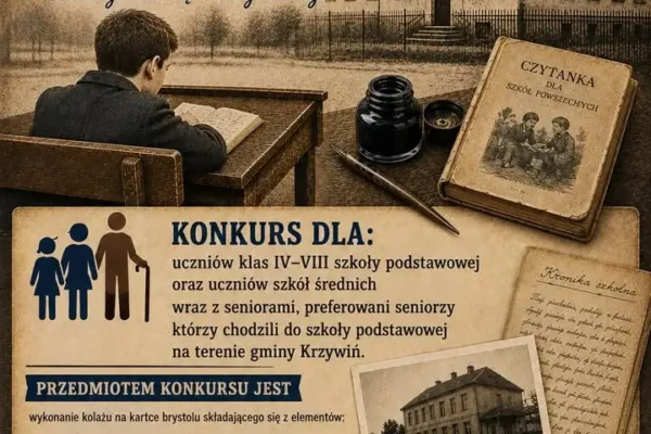 Konkurs „Duch szkoły, której już nie ma” – ocalmy historię dawnych szkół w gminie Krzywiń