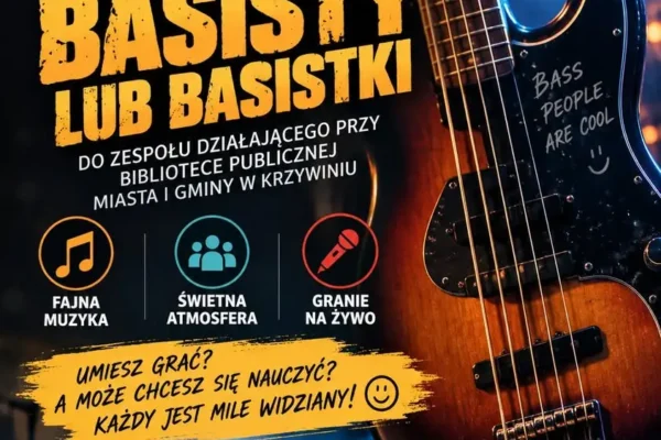 Krzywiń: biblioteka szuka basisty lub basistki do zespołu