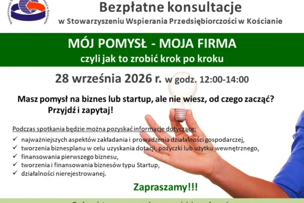 Bezpłatne konsultacje dla przedsiębiorców w Kościanie – wrześniowe terminy