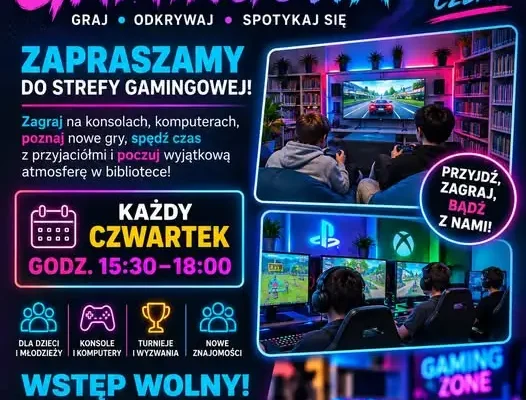 Strefa Gamingowa w bibliotece w Krzywiniu – gramy w każdy czwartek