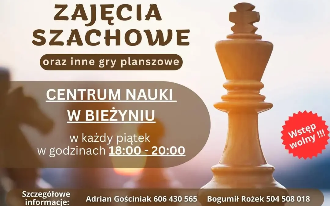 Bieżyń: szachy i gry planszowe w Centrum Nauki – spotkania w każdy piątek
