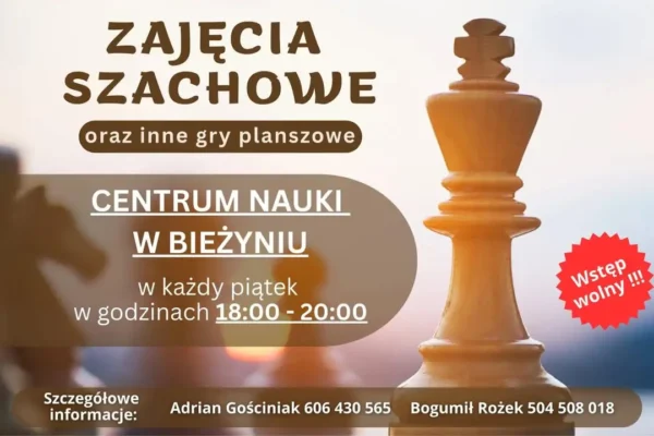 Bieżyń: szachy i gry planszowe w Centrum Nauki – spotkania w każdy piątek