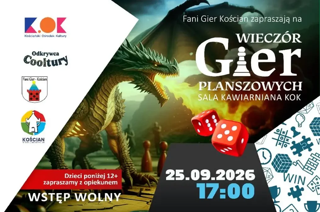 Wieczór gier planszowych w Kościańskim Ośrodku Kultury – już w piątek
