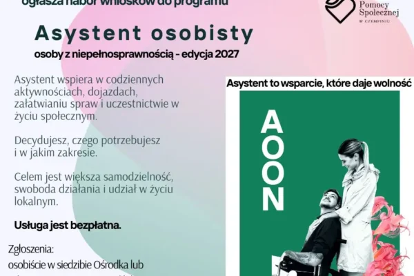 Gmina Czempiń przystąpiła do programu „Asystent osobisty osoby z niepełnosprawnością” – edycja 2027