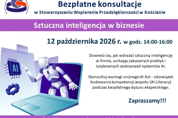 Bezpłatne konsultacje o AI dla firm w Kościanie – 12 października