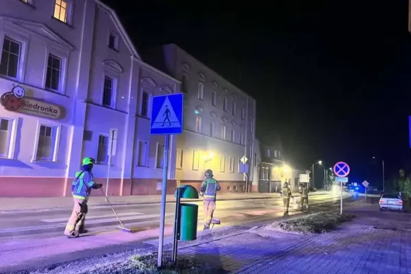 Plama oleju na ulicach Śmigla — interwencja strażaków ochotników