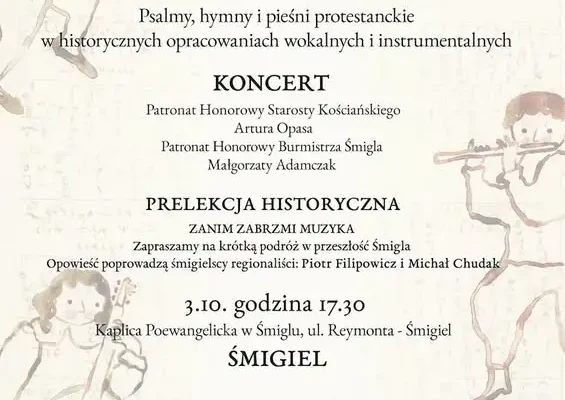 Koncert muzyki polskiej Reformacji i prelekcja historyczna w Śmiglu