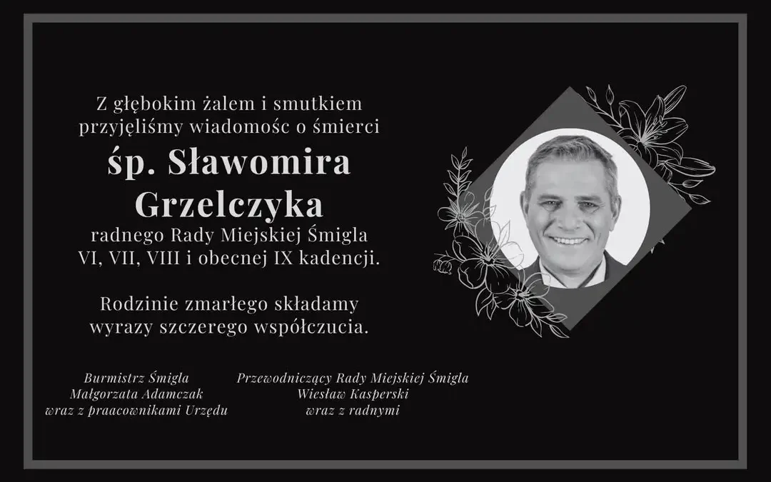 Nie żyje Sławomir Grzelczyk, wieloletni radny Rady Miejskiej Śmigla