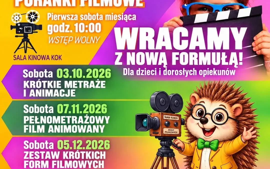 Dziecięce Poranki Filmowe w nowej formule – już w sobotę w Kościańskim Ośrodku Kultury