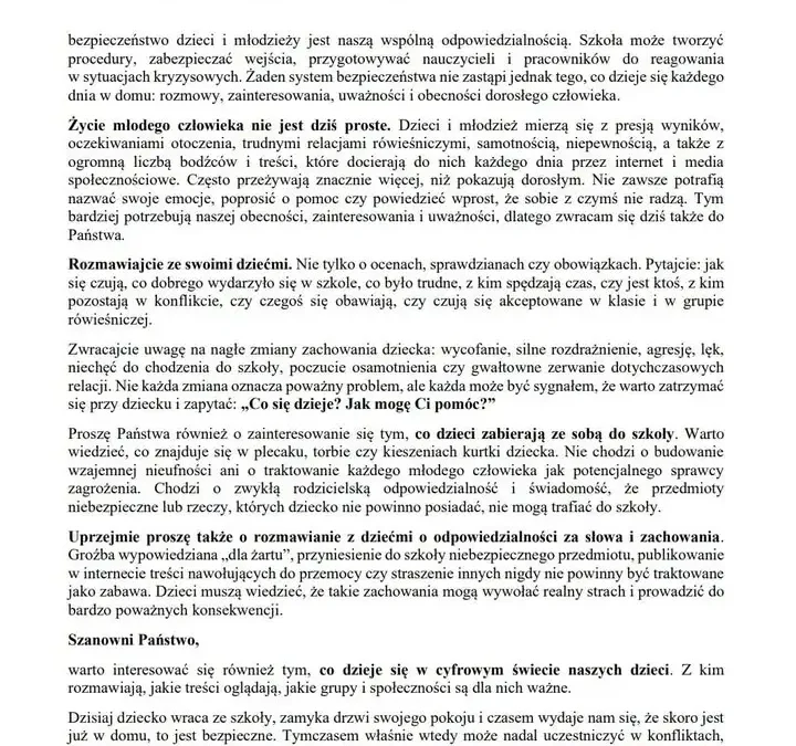 Wielkopolski Kurator Oświaty apeluje do rodziców: bezpieczeństwo dzieci to nasza wspólna odpowiedzialność