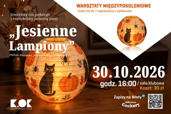 Jesienne lampiony decoupage – międzypokoleniowe warsztaty w Kościańskim Ośrodku Kultury