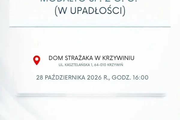 Byli pracownicy MODALTO spotkają się z syndykiem w Krzywiniu