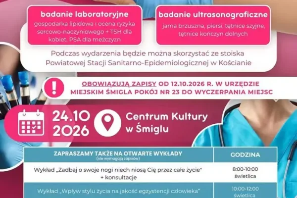 Weekend w Gminie Śmigiel: profilaktyka zdrowia i przejazdy kolejką wąskotorową